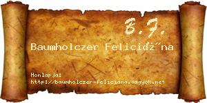 Baumholczer Feliciána névjegykártya